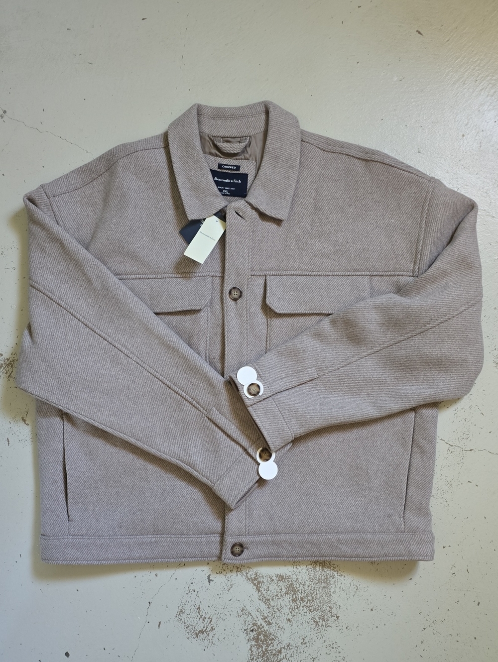 Abercrombie & Fitch Cropped Wool Blend Jacket Size XXL NWT